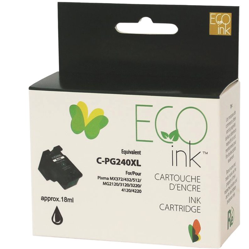 Cartouche remise à neuf boîte neutre compatible Canon PG240 XL - Eco Ink