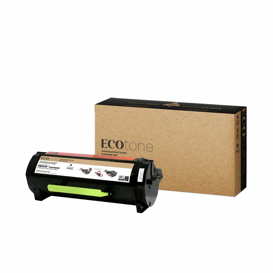 Cartouche de toner remise à neuf (Alternative à Lexmark 51B1X00) - Ecotone