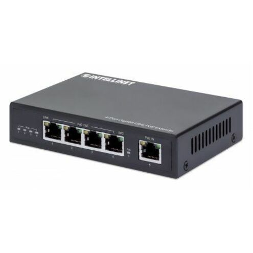 Intellinet 561617 indoor 4-port Gigabit Ultra PoE extender for extending power and data