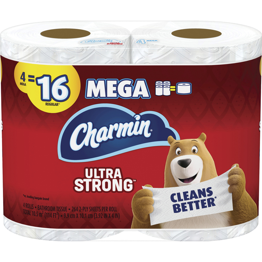 Charmin Ultra Strong Mega Rolls - 2 Ply - 264 Sheets/Roll - White - 2-ply,  Soft, Comfortable, Long Lasting, Septic Safe, Clog Safe, Strong, Textured 