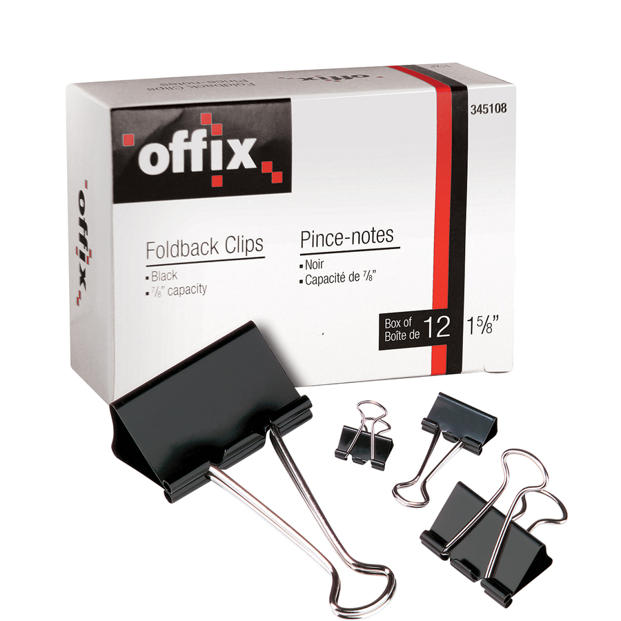 Offix Foldback Clips 2" (cap. 1")