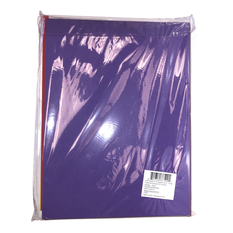 DBLG Import Foam Sheets 9×12" Assorted colours