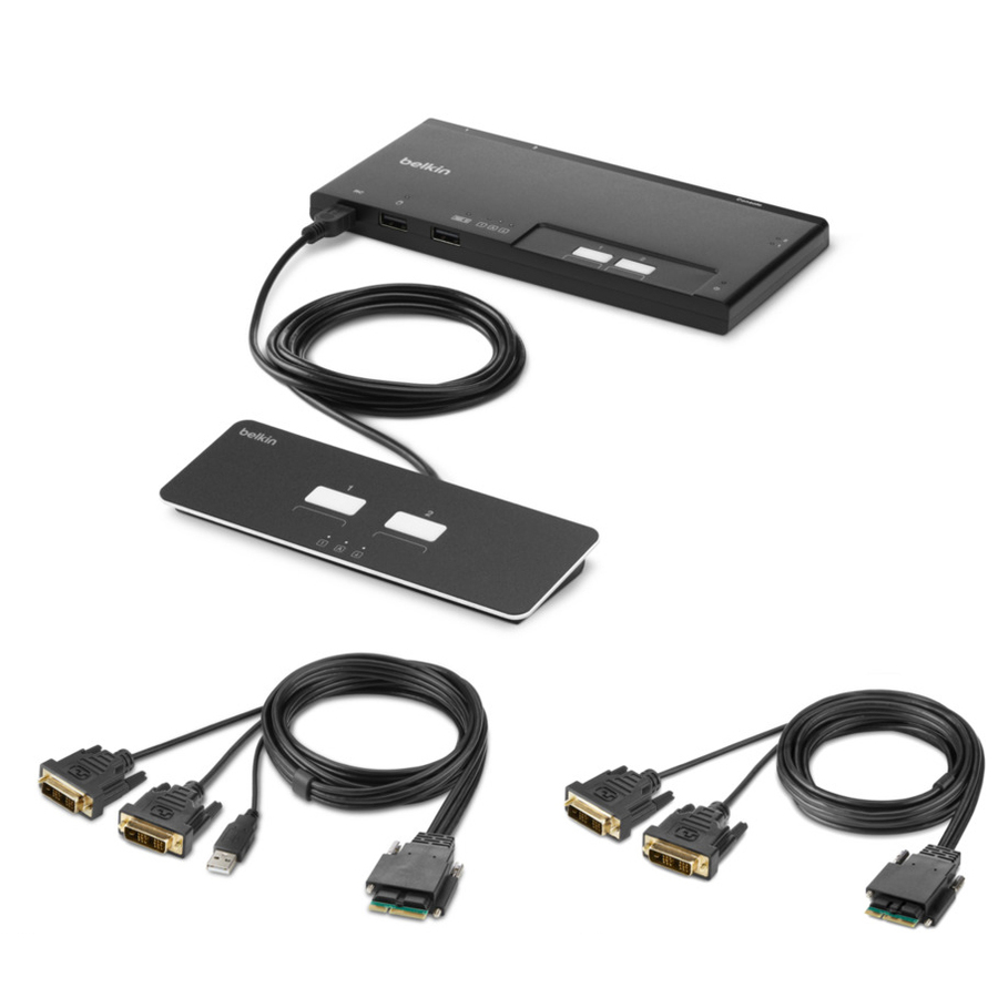Belkin MDLR 2-port HD DVI secure KVM switch with remote console support