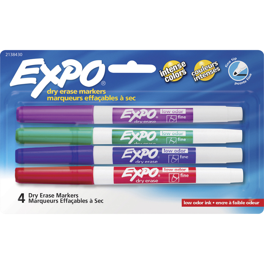 Expo Dry Erase Starter Set, Ultra Fine Tip, Assorted, 5/Set