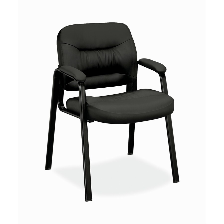 HON Charge Guest Chair | Fixed Arms | Black SofThread Leather ...