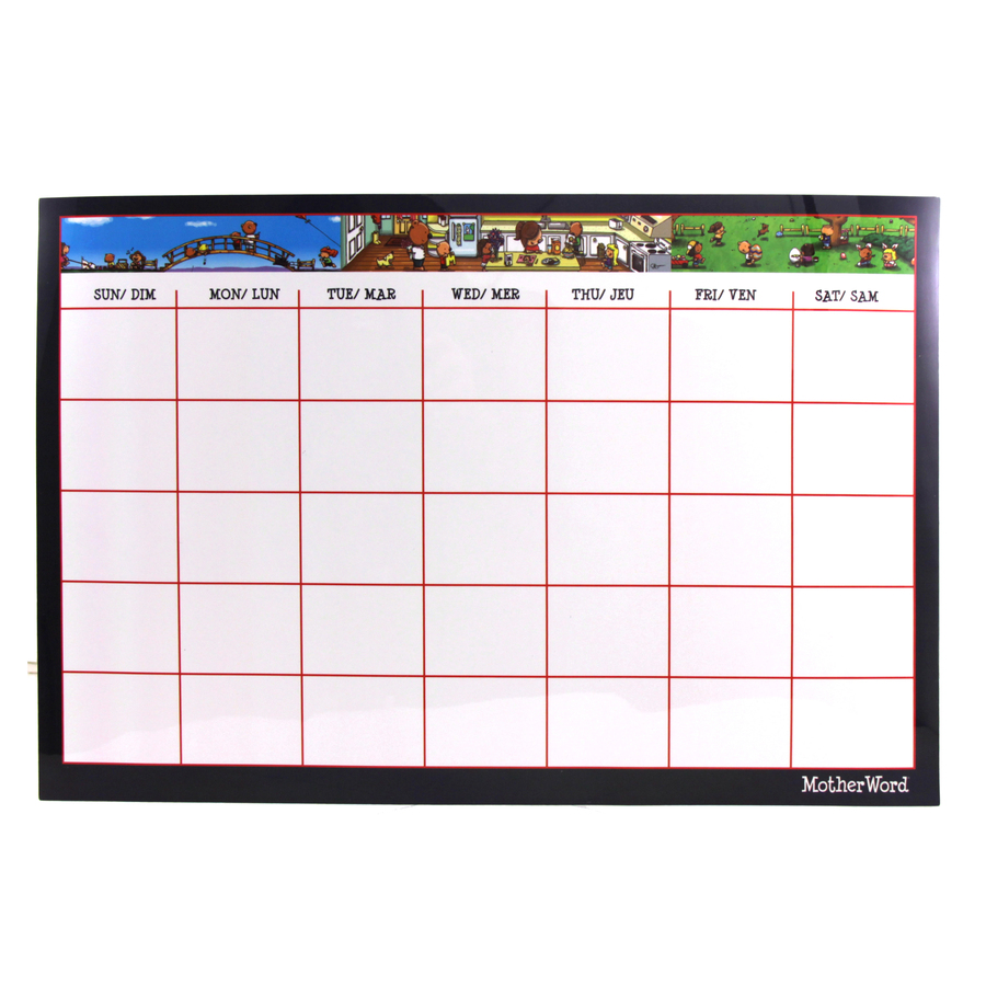 MotherWord&reg; Dry-Erase Calendar Undated 17" x 11" Bilingual