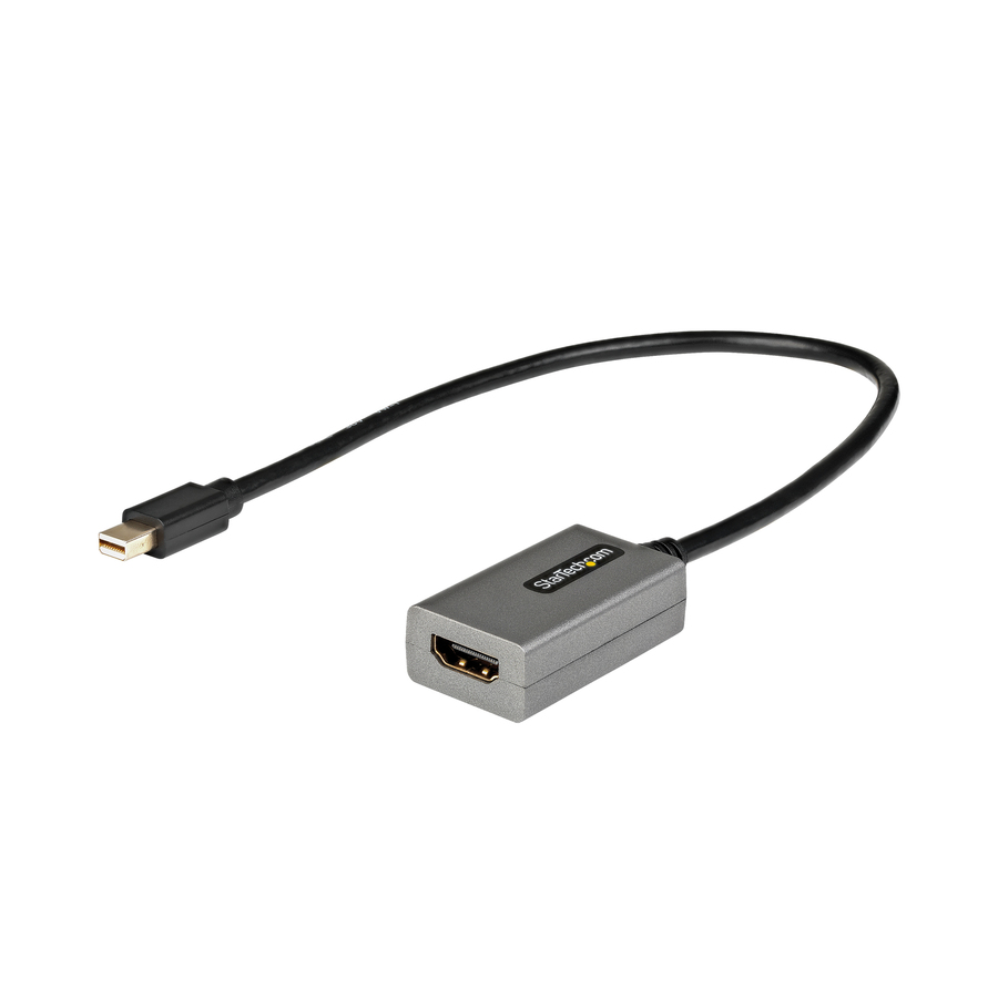 StarTech.com Mini DisplayPort to HDMI Adapter, mDP to HDMI Adapter Dongle,  1080p, Mini DP 1.2 to HDMI Video Converter, 12 Long Cable - Mini  DisplayPort 1.2 to HDMI adapter dongle connects mDP