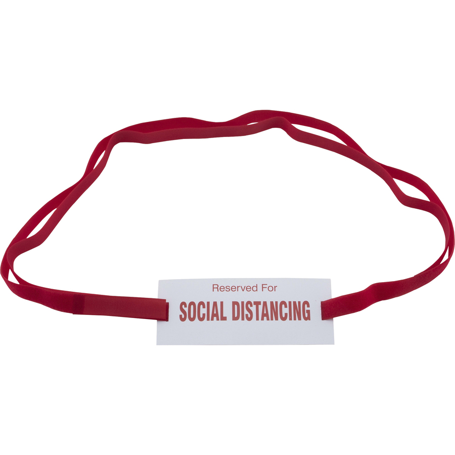 Advantus Social Distancing Chair Strap Sign 10 Box Reserved for  Social Distancing Print/Message Laminated, Adjustable Multicolor