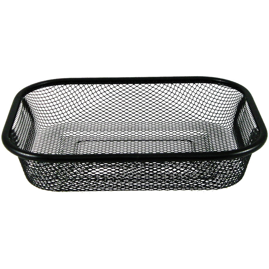 Lorell Black Mesh/Wire Desktop Organizer, 15.8 x 12.9 x 14.4