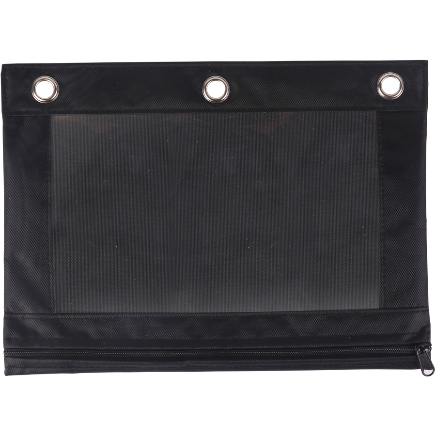 Business Source Binder Pencil Pouch - 10 Height x 7.4 Width - Black - 1  Each - Filo CleanTech