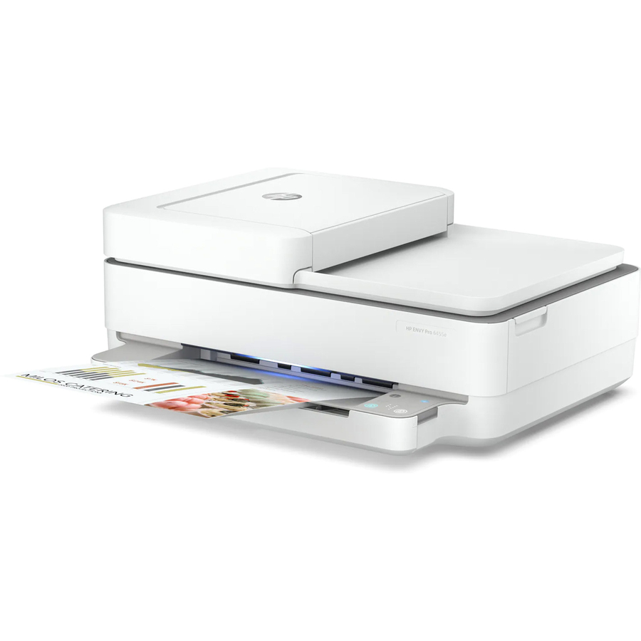 HP Envy 6455e Wireless Inkjet Multifunction Printer - Color - White - Fax/Printer/Scanner - 1200 x Print - Automatic Duplex Print - Up to 1000 Pages Monthly - 100