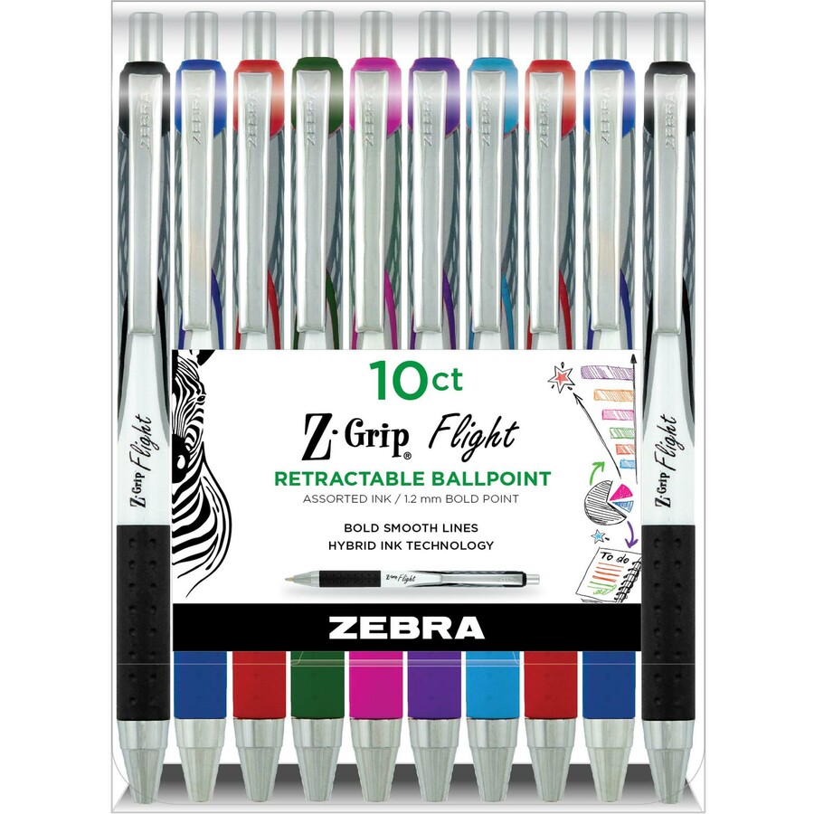 U Brands Bold & Bright Colored Hybrid Ink Eco Friendly Ballpoint Pens, Set of 6