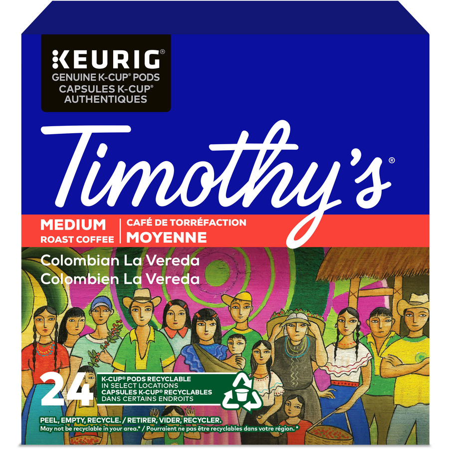 Timothy's K-Cup Colombian La Vereda Medium Roast Coffee