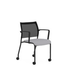 9 to 5 Seating Luna Guest Chair - Onyx Fabric Seat - Dove Gray Back - Black Frame - 1 Each