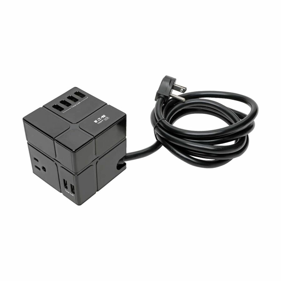 Tripp Lite Safe-IT TLP368CUBEUAM 9-Outlets Surge Suppressor/Protector - 6 x USB, 3 x NEMA 5-15R - 1.80 kVA - 540 J - 120 V AC Input