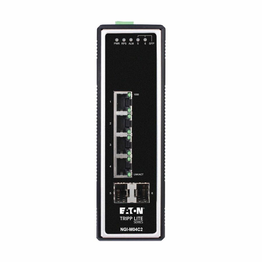 Tripp Lite NGI-M04C2 Ethernet Switch - 4 Ports - Manageable - Gigabit Ethernet - 10/100/1000Base-T, 100Base-FX, 1000Base-X, 1000Base-SX/LX - TAA Compliant - 2 Layer Supported - Modular - 2 SFP Slots - 10 W Power Consumption - Optical Fiber, Twisted Pair -