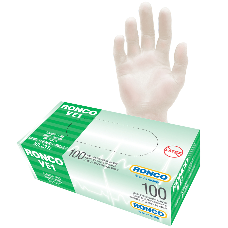 RONCO VE1 Vinyl Examination Glove (3 mil)