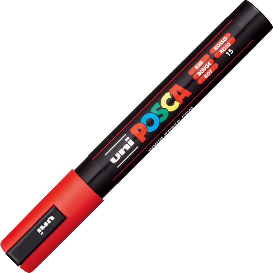 Uni POSCA Marker Pen PC-3M Fine and PC-5M Medium Set of 4 Black and Wh