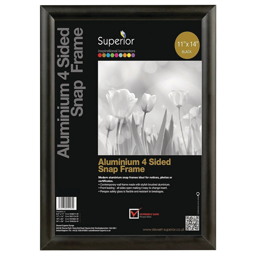 Merangue Seco Snap Frame Sign Holder 11" x 14" Black