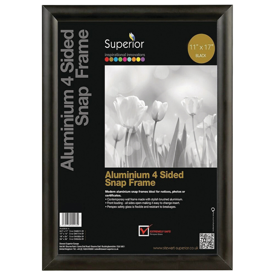 Merangue Seco Snap Frame Sign Holder 11" x 17" Black