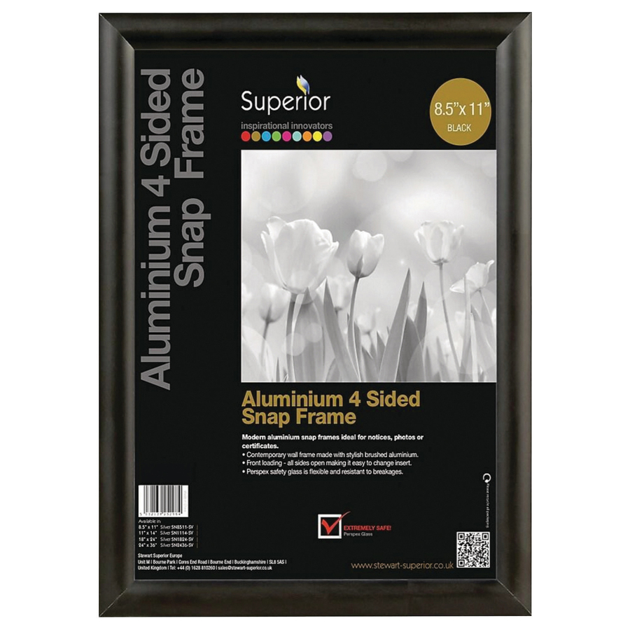 Merangue Seco Snap Frame Sign Holder 8-1/2" x 11" Black