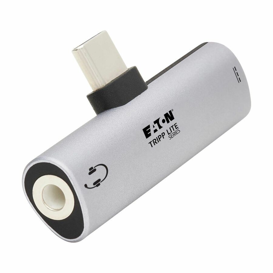 Tripp Lite U437-001-C-V2 USB-C to 3.5 mm Headphone Jack Adapter - 1 x Mini-phone Stereo Audio - Female, 1 x Powered USB Type C - Female - 1 x USB Type C - Male - Silver