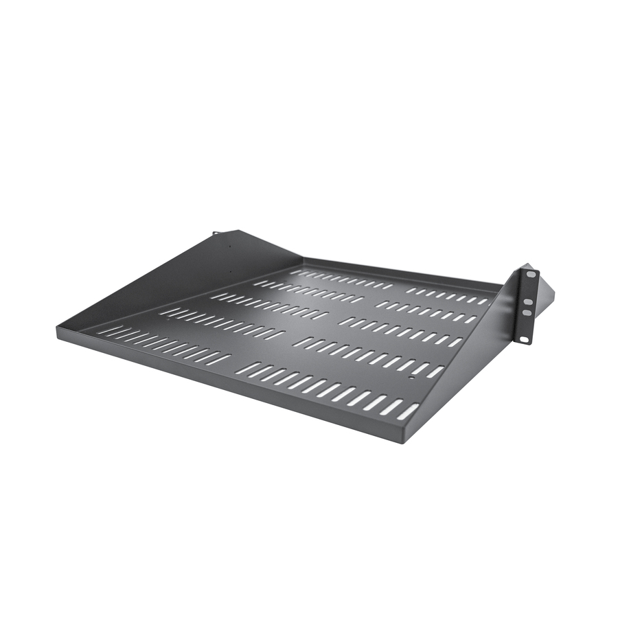 2U Vented Server Rack Cabinet Shelf - Fixed 20" Deep Cantilever Rackmount Tray for 19" Data/AV/Network Enclosure w/Cage Nuts