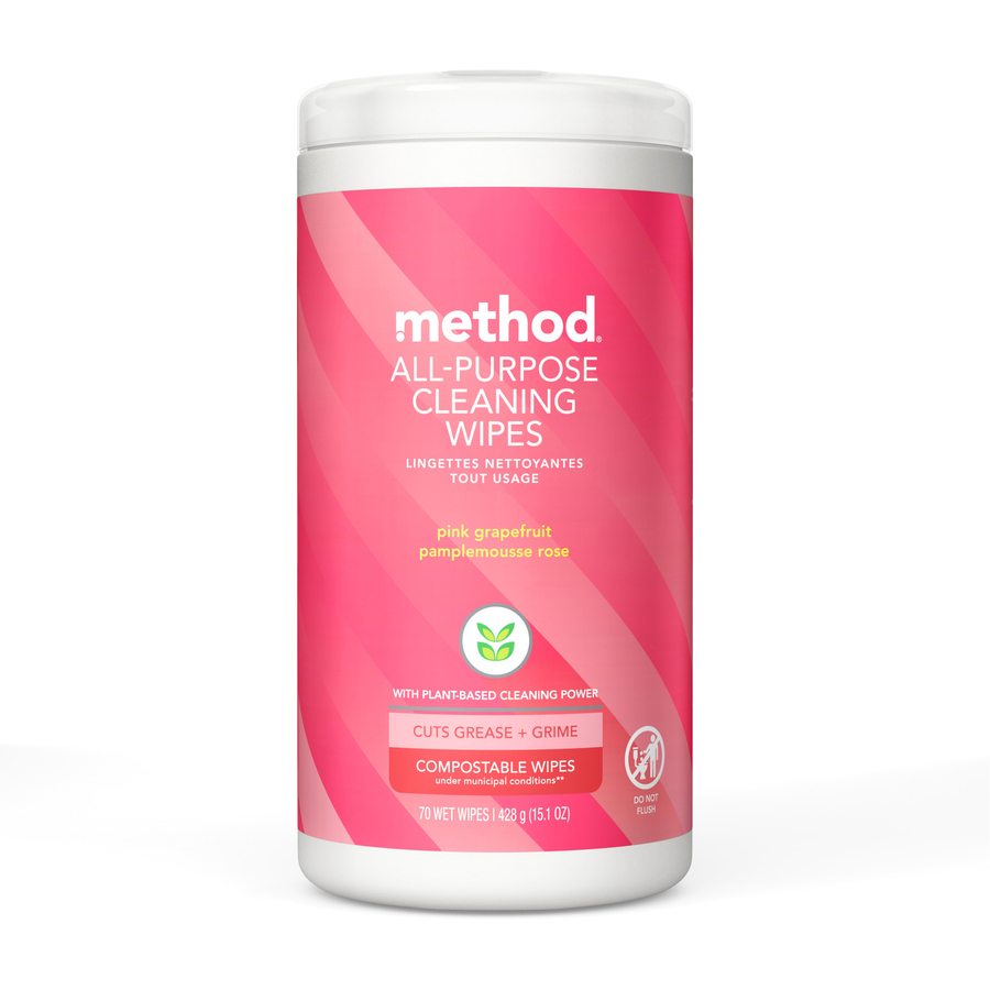 Method Allpurpose Cleaning Wipes ReadyToUse Wipe Pink Grapefruit