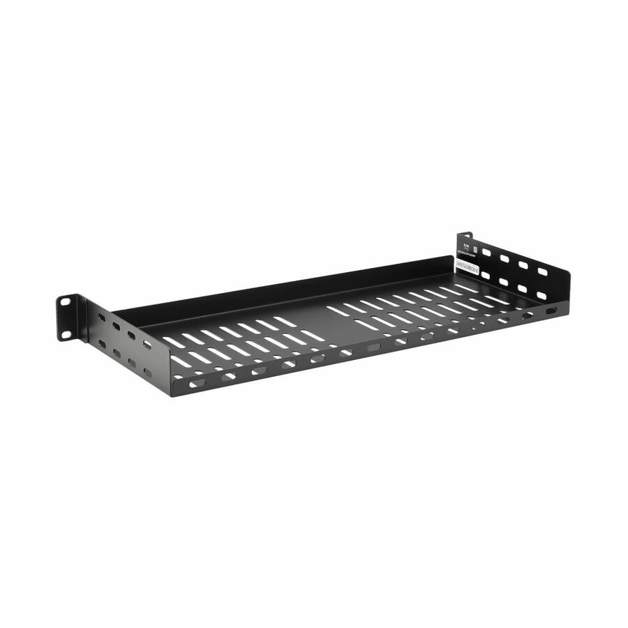 Tripp Lite SmartRack SRSHELF2P1USHRT Rack Shelf - For Data Center, Server, Router, Networking - 1U Rack Height - Rack-mountable - Black Powder Coat - Cold-rolled Steel (CRS) - 18.14 kg Maximum Weight Capacity