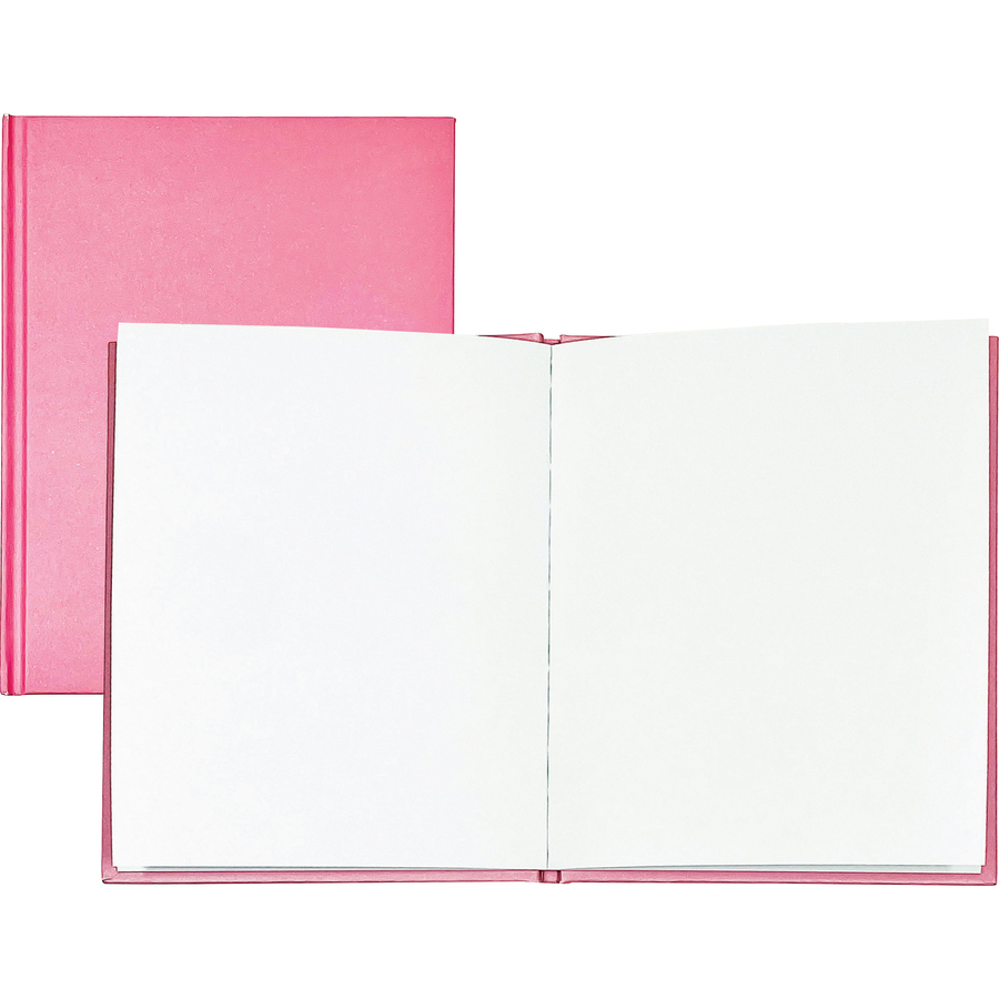 The Teachers' Lounge®  Pink Hardcover Blank Book, White Pages, 11H x  8-1/2W Portrait, 14 Sheets/28 Pages