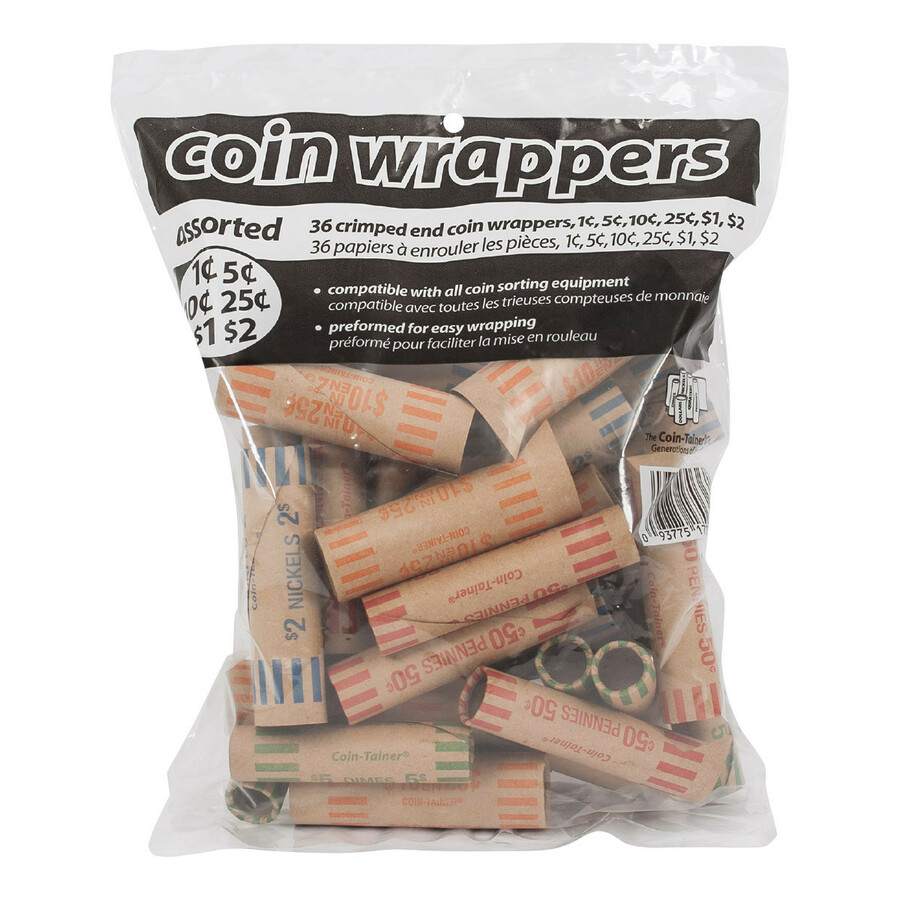 Merangue Paper Coin Wrapper, Assorted, 36 Pack