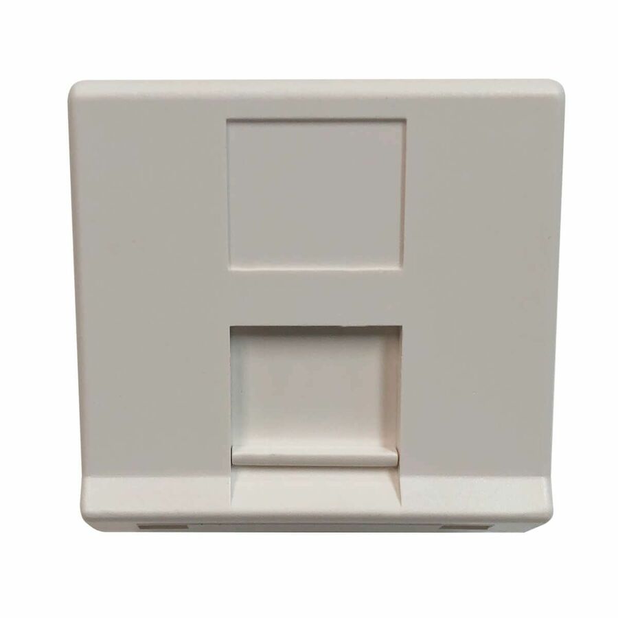Tripp Lite 1-Port European-Style Insert, Unloaded Shuttered Angled Module, Icon Tab, White - 1 x Total Number of Socket(s) - Matte White - Acrylonitrile Butadiene Styrene (ABS)