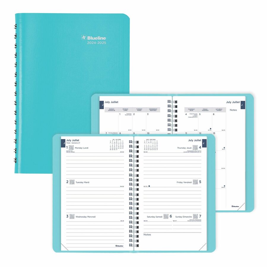 Blueline Academic Weekly Planner Fashion 2024-2025 - Blue - Bilingual