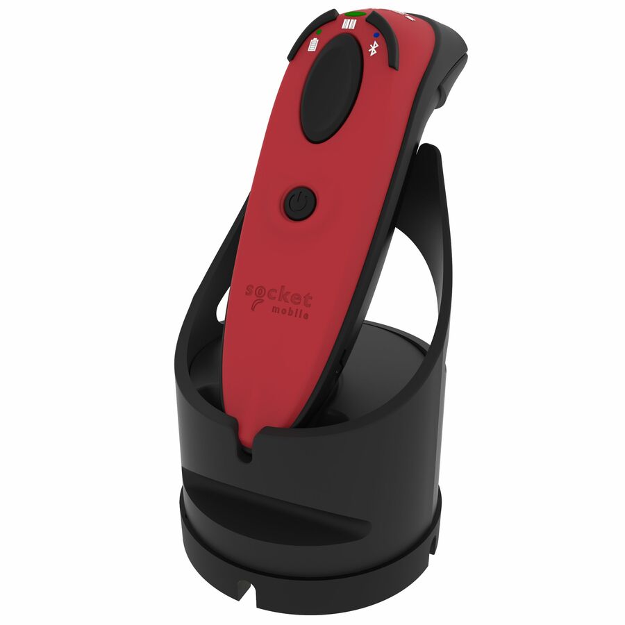 Socket Mobile DuraScan D720 red barcode reader with charging dock