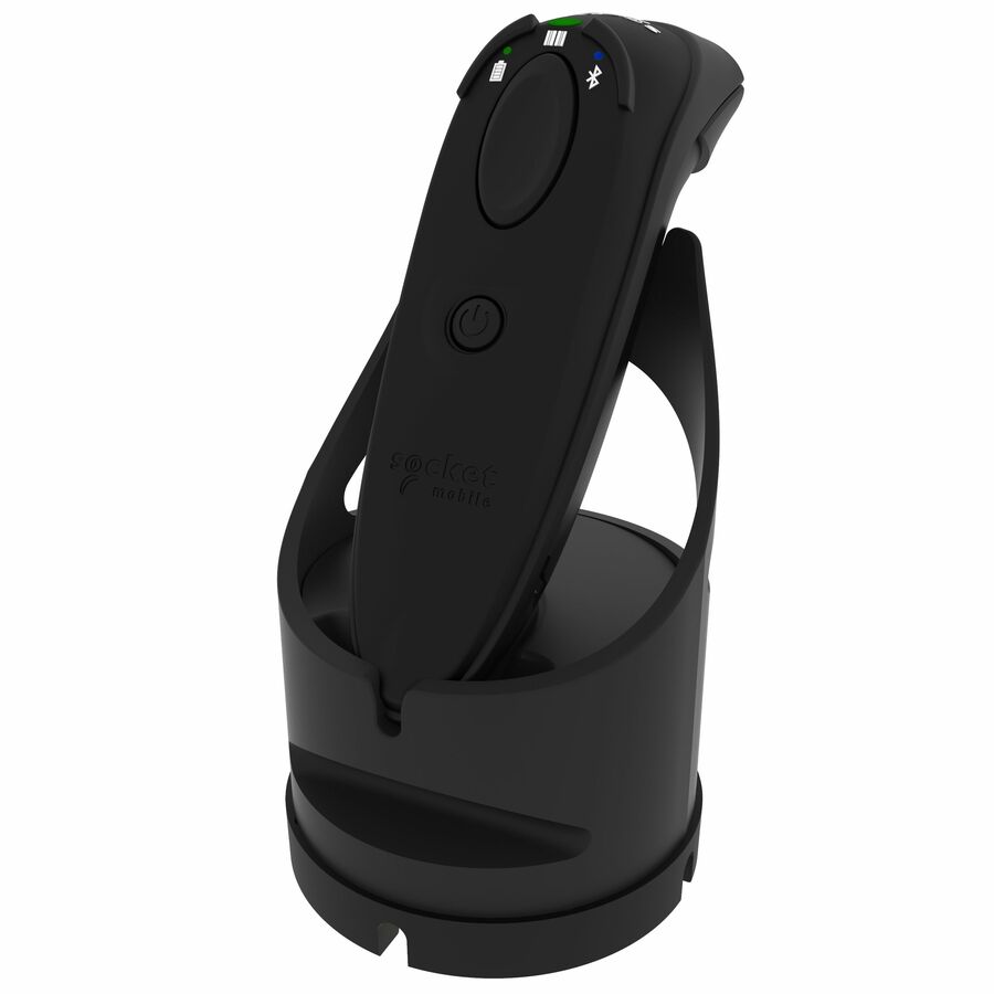 Socket Mobile DuraScan D720 general purpose barcode reader in black with charging dock