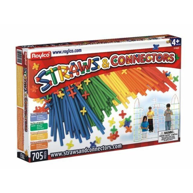 Roylco Straws And Connectors, 705 PCS