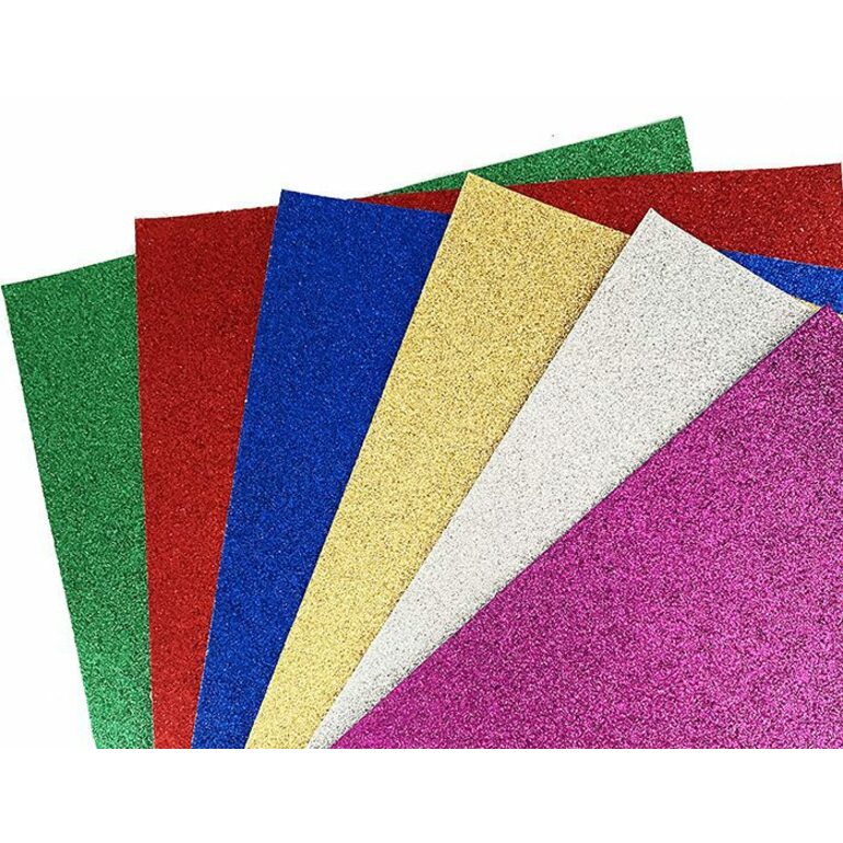 DBLG Import 9×12" Assorted Color Self-Adhesive Glitter Foam Sheets