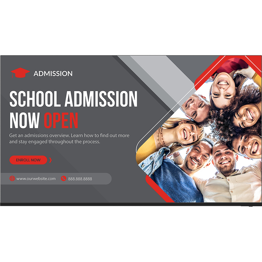 50"4K 3840x2160 300 nit, LED Direct Backlight Commercial TV