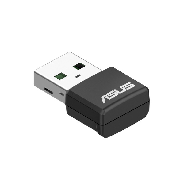 ASUS - Dual-Band WiFi 6 AX1800 USB Network Adapter - Black - Black