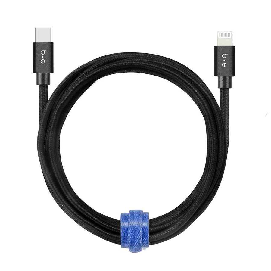 C&acirc;ble tress&eacute; de charge/sync USB-C à Lightning - Blu Element