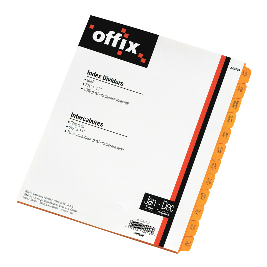 Intercalaires chamois Offix&reg; - Novexco