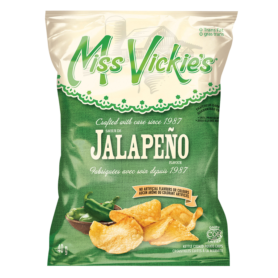 Miss Vickies Jalapeno Potato Chips - Jalapeno - 40 g - 40 / Box