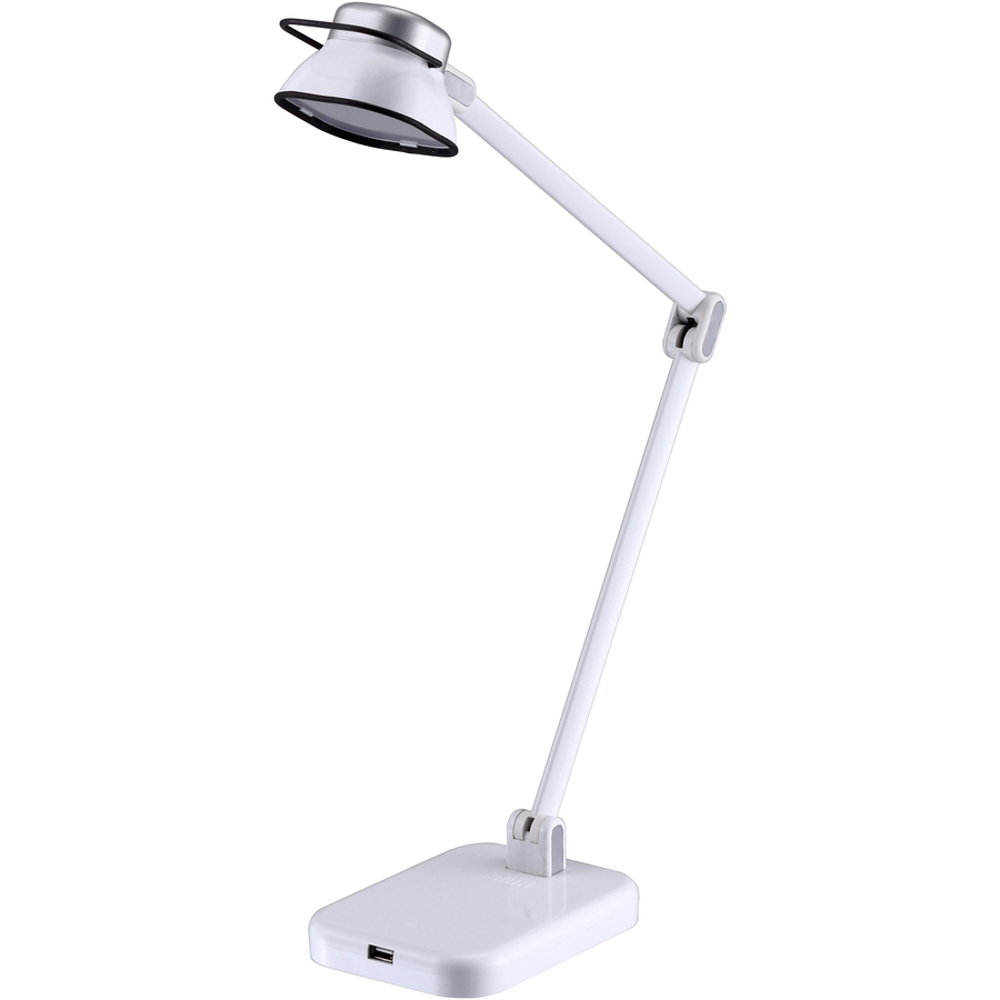OttLite Wellness Series Pivot LED Desk Lamp with Dual Shades, White