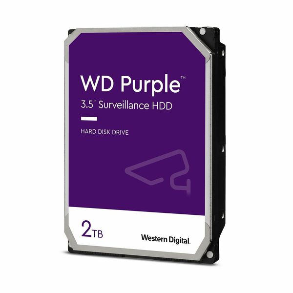 WD Purple™ Surveillance Hard Drive 2TB 3.5" SATA 6Gb/s 64 MB Cache 5400 RPM (WD23PURZ)