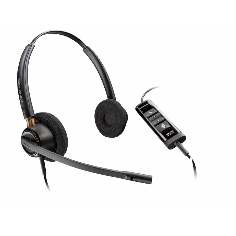 Poly - Micro-casque EncorePro 525 Certifi&eacute; pour Microsoft Teams St&eacute;r&eacute;o avec USB-A