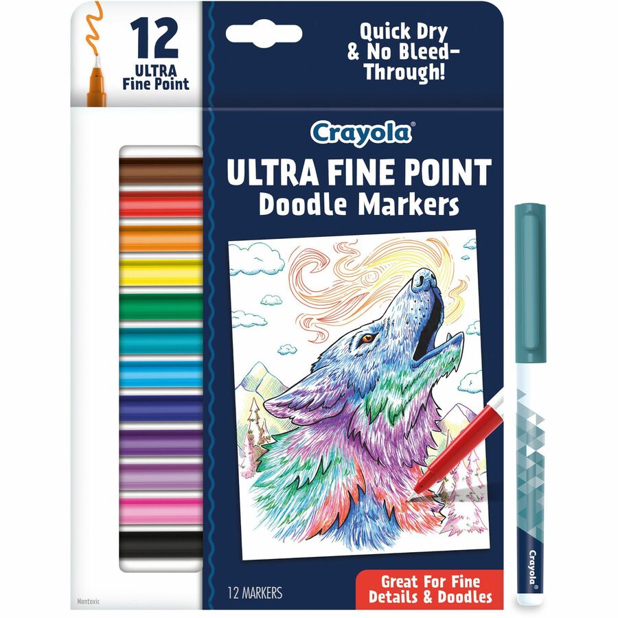 Crayola Doodle Markers - Fine Marker Point - Multicolor - 12 / Pack, CYO588312