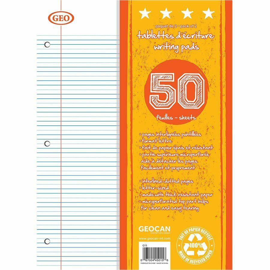 GEO Writing Pads, Pack of 2