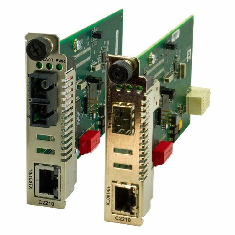 Lantronix C2210 Series media converter module for 10/100Base-TX to 100Base-FX single-mode LC