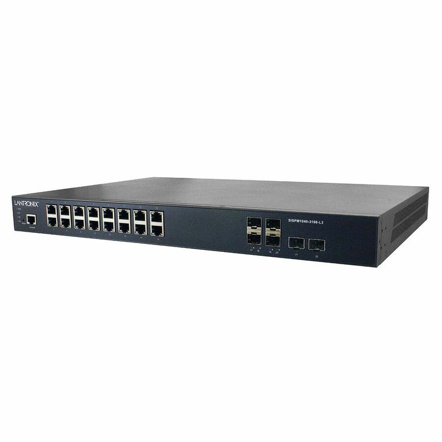 Lantronix SISPM1040-3000-L3 16-port Layer 3 managed hardened PoE+ switch