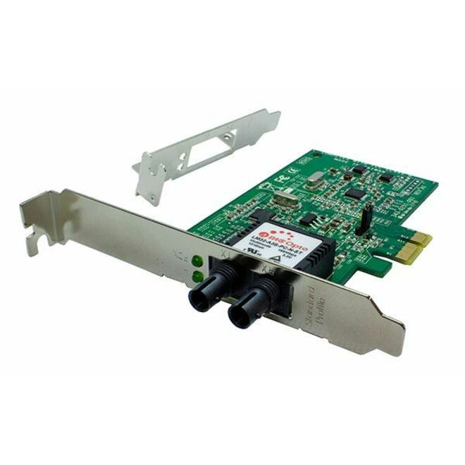 Lantronix N-FXE-ST-02B N-FXE-02B Series 100Base-FX PCIe fiber network interface card with ST multimode connector